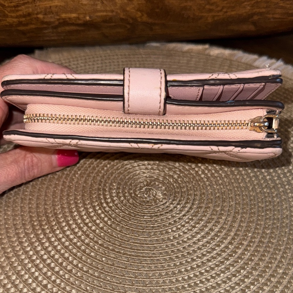 kate spade Quilted Leather Zip Wallet — Pale Pink - Picture 7 of 9